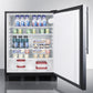 Summit Appliance AL752BI Series 24" Stainless Steel/Black Finish Built-In All-Refrigerator with Right Stainless Steel Handle