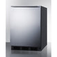 Summit Appliance AL752BI Series 24" Stainless Steel/Black Finish Built-In All-Refrigerator with Stainless Steel Top Handle