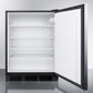 Summit Appliance AL752BI Series 24" Stainless Steel/Black Finish Built-In All-Refrigerator with Stainless Steel Top Handle