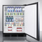 Summit Appliance AL752BI Series 24" Stainless Steel/Black Finish Built-In All-Refrigerator with Stainless Steel Top Handle