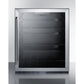 Summit Appliance AL75G Series 24" Black Finish Built-In Commercial Beverage Center with Glass Door