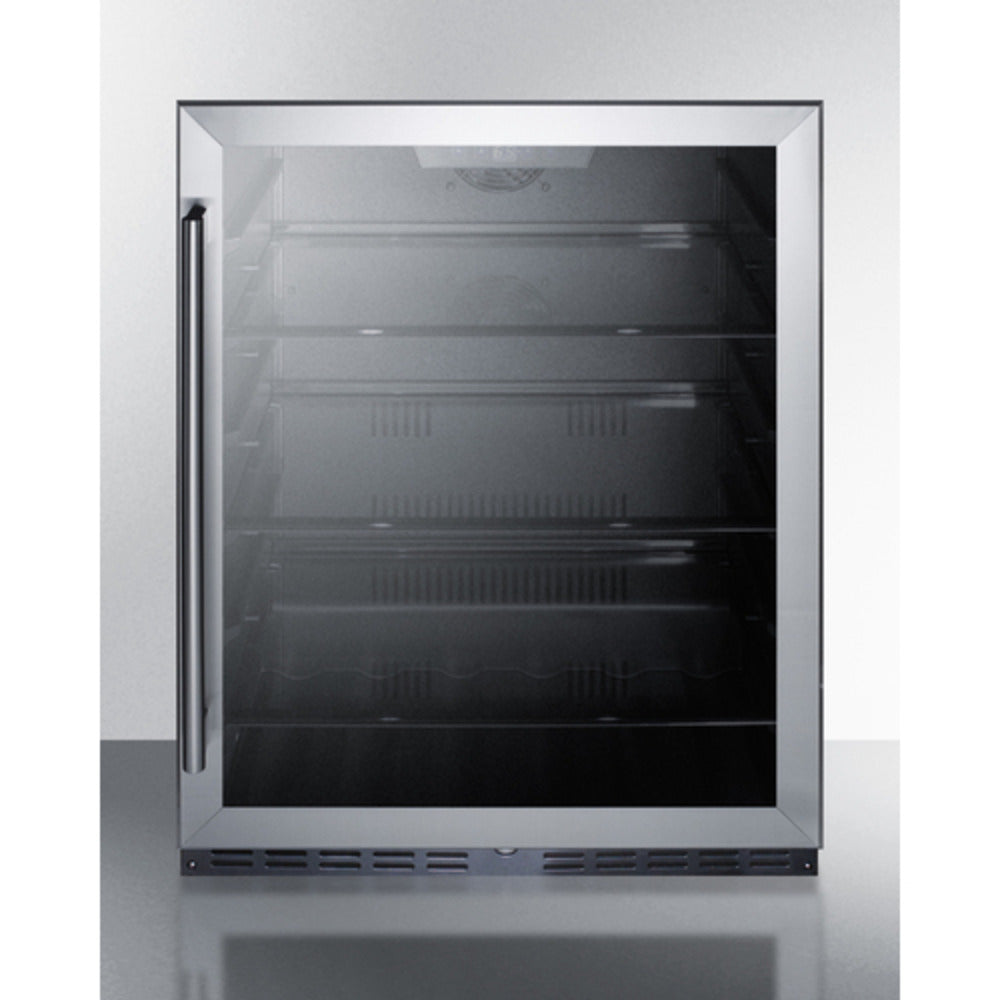 Summit Appliance AL75G Series 24" Black Finish Built-In Commercial Beverage Center with Glass Door