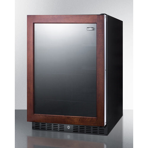 Summit Appliance AL75G Series 24" Panel-Ready/Black Finish Built-In Commercial Beverage Center with Glass Door