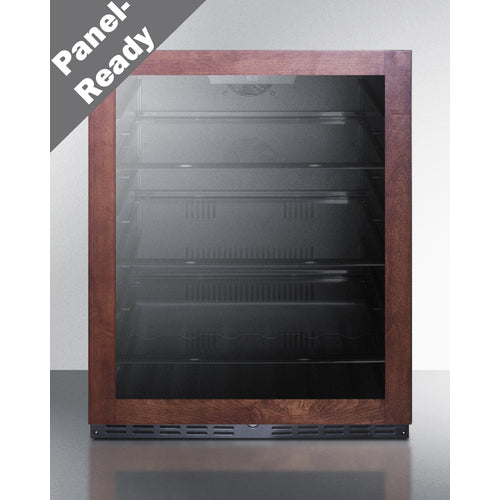 Summit Appliance AL75G Series 24" Panel-Ready/Black Finish Built-In Commercial Beverage Center with Glass Door