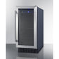 Summit Appliance ALBV15 Series 15" Stainless Steel/Black Finish Built-In Beverage Center