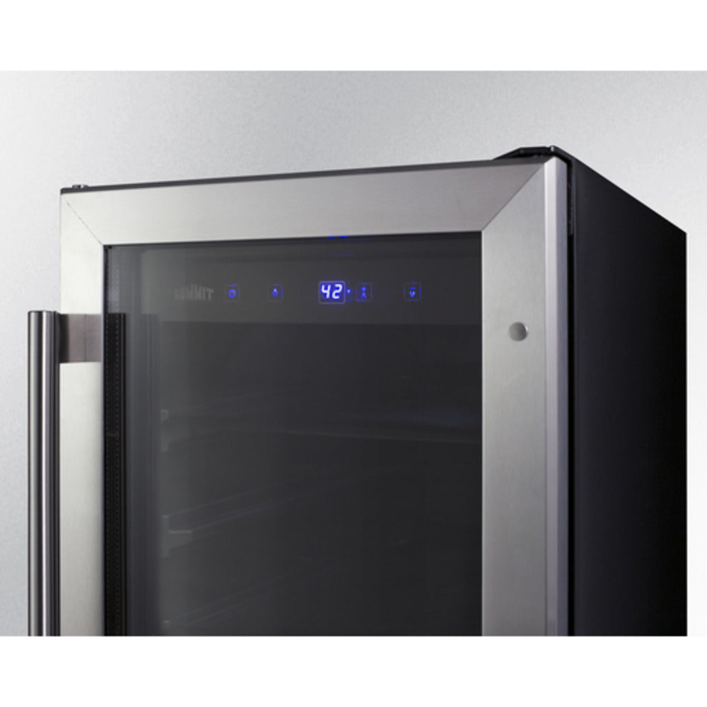 Summit Appliance ALBV15 Series 15" Stainless Steel/Black Finish Built-In Beverage Center