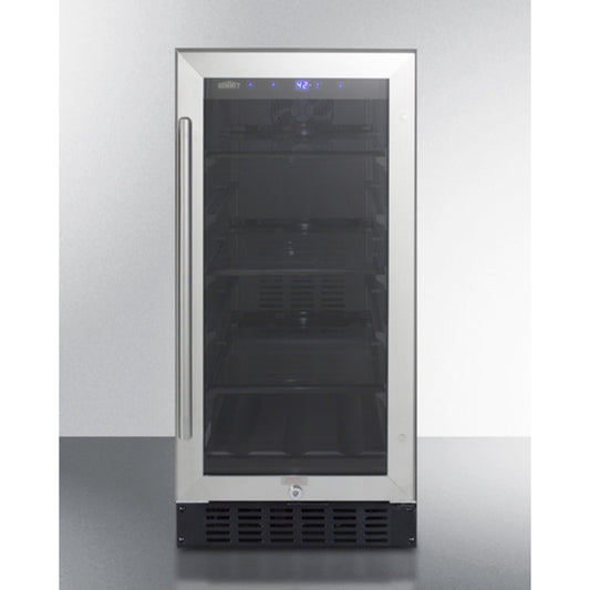 Summit Appliance ALBV15 Series 15" Stainless Steel/Black Finish Built-In Beverage Center