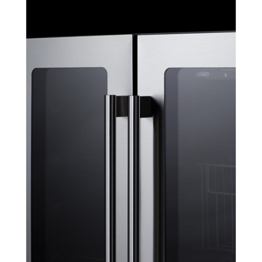 Summit Appliance ALFD24 Series 24" Black Finish Built-In Dual-Zone Produce Refrigerator