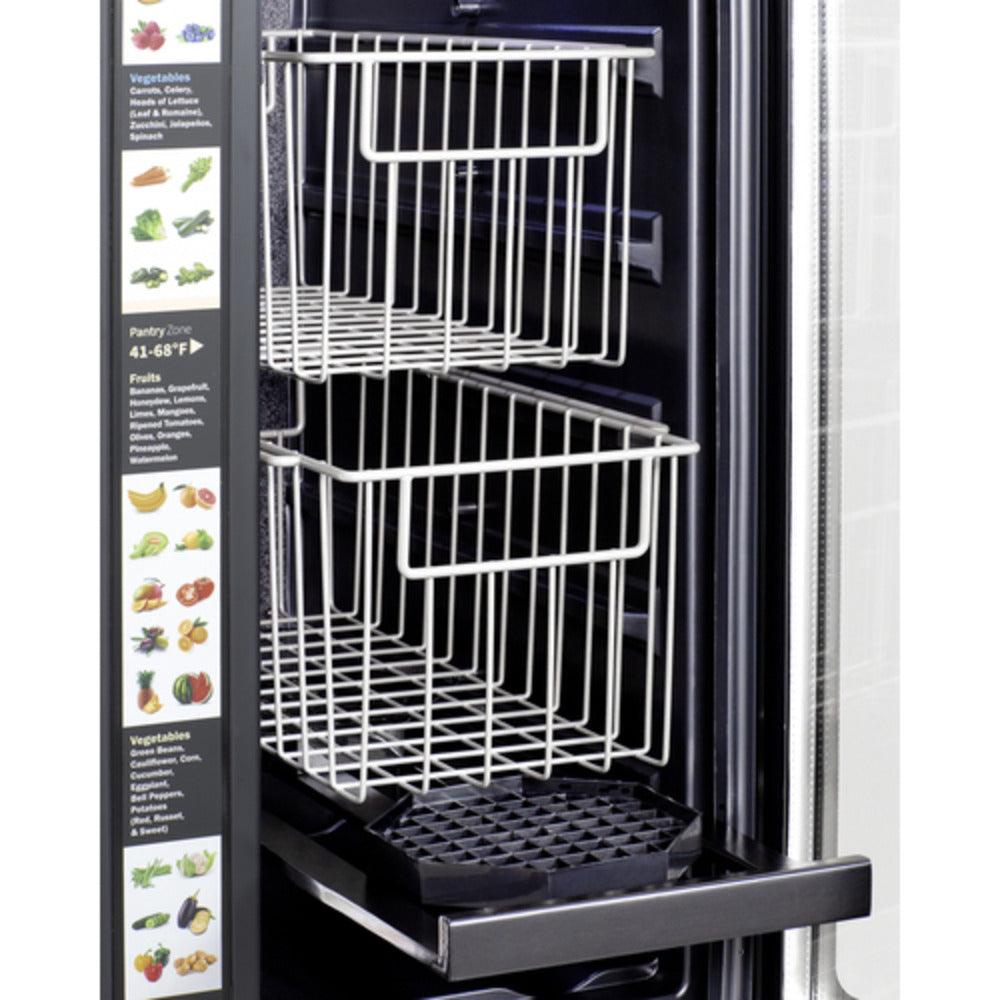 Summit Appliance ALFD24 Series 24" Stainless Steel Finish Built-In Dual-Zone Produce Refrigerator