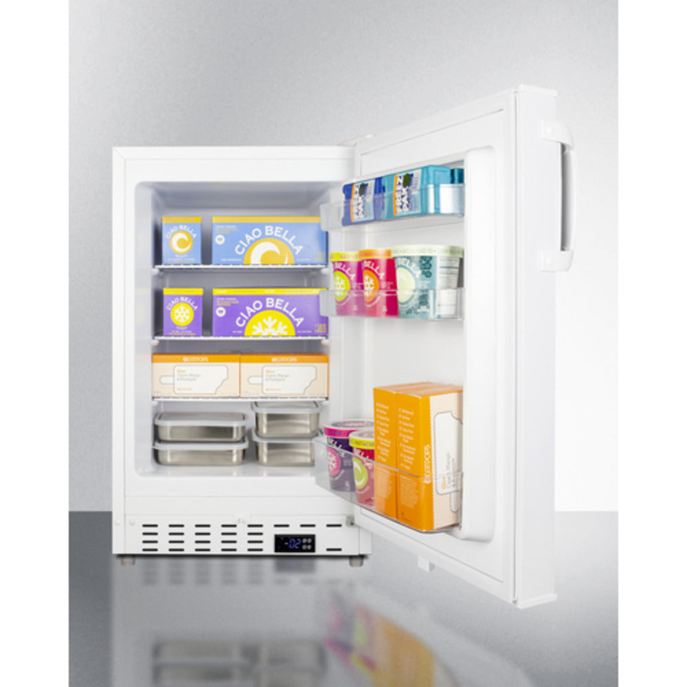 Summit Appliance ALFZ36 Series 20" White Finish Built-In All-Freezer