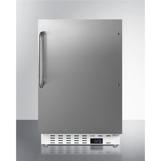 Summit Appliance ALFZ36 Series 21" Stainless Steel Finish Built-In All-Freezer with Towel Bar Handle