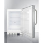 Summit Appliance ALFZ36 Series 21" Stainless Steel/White Finish Built-In All-Freezer with Towel Bar Handle