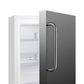 Summit Appliance ALFZ36 Series 21" Stainless Steel/White Finish Built-In All-Freezer with Towel Bar Handle