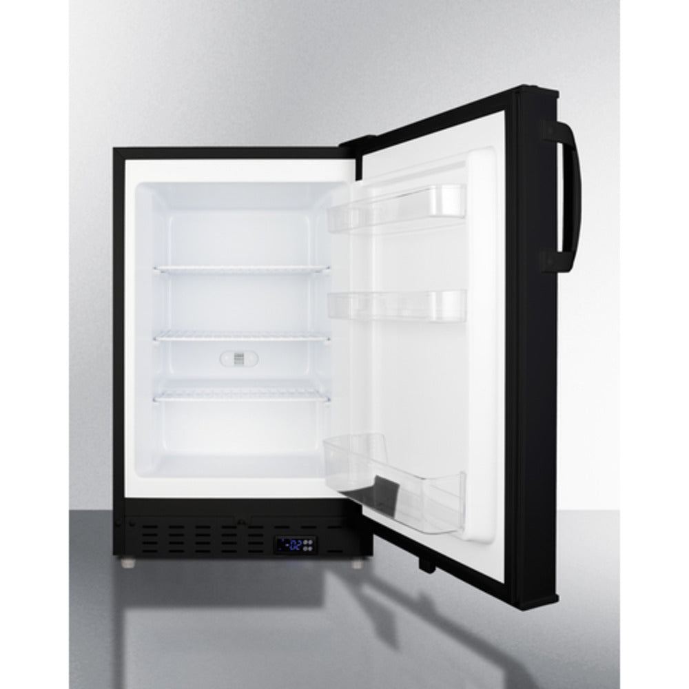 Summit Appliance ALFZ37 Series 20" Black Finish Built-In All-Freezer