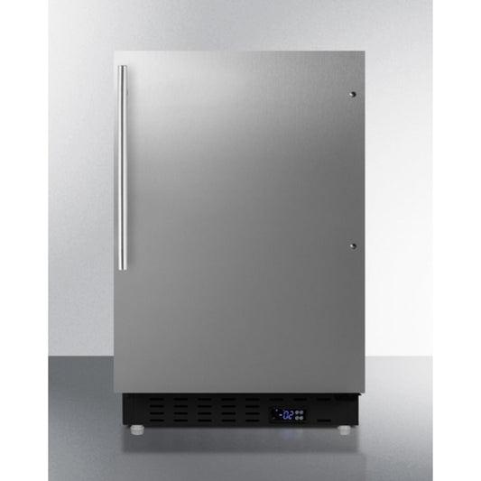 Summit Appliance ALFZ37 Series 21" Stainless Steel Finish Built-In All-Freezer with Brushed Stainless Steel Handle