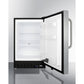 Summit Appliance ALFZ37 Series 21" Stainless Steel/Black Finish Beer Froster with Towel Bar Handle