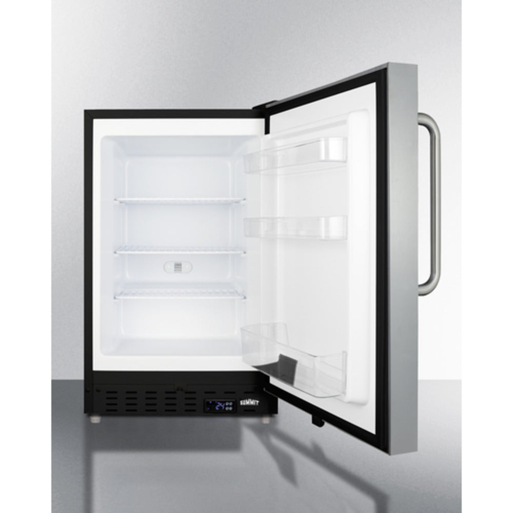 Summit Appliance ALFZ37 Series 21" Stainless Steel/Black Finish Beer Froster with Towel Bar Handle