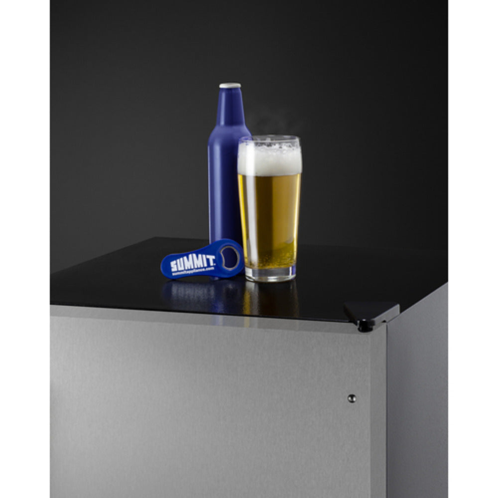 Summit Appliance ALFZ37 Series 21" Stainless Steel/Black Finish Beer Froster with Towel Bar Handle