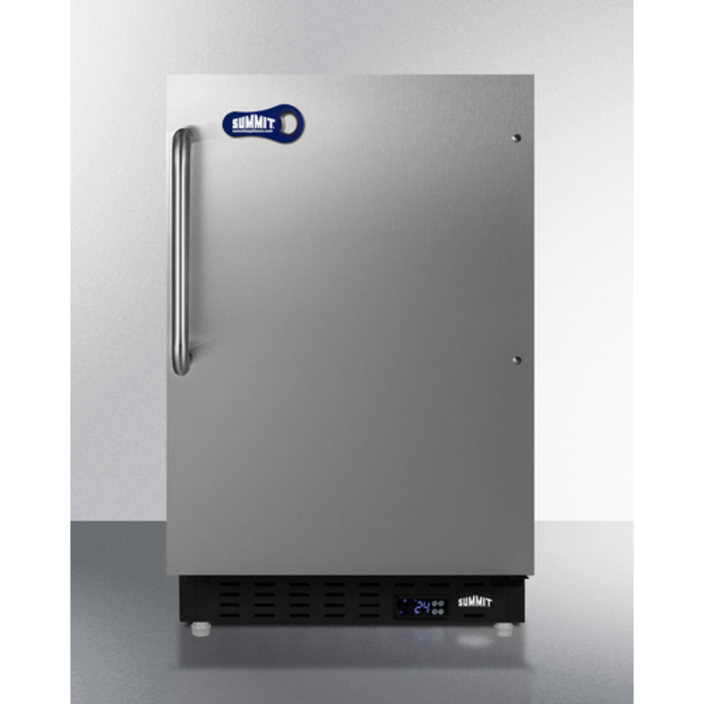 Summit Appliance ALFZ37 Series 21" Stainless Steel/Black Finish Beer Froster with Towel Bar Handle