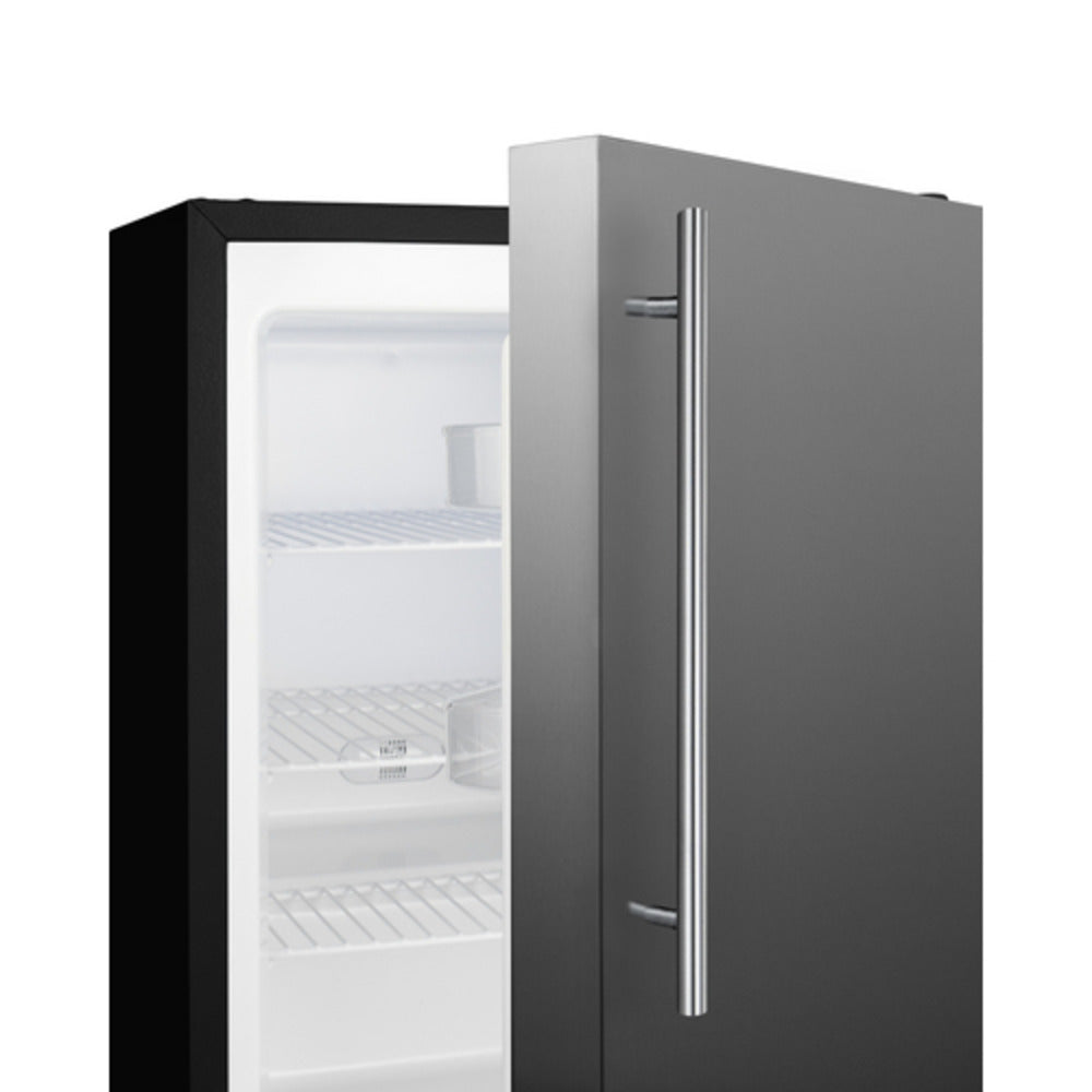 Summit Appliance ALFZ37 Series 21" Stainless Steel/Black Finish Built-In All-Freezer with Brushed Stainless Steel Handle
