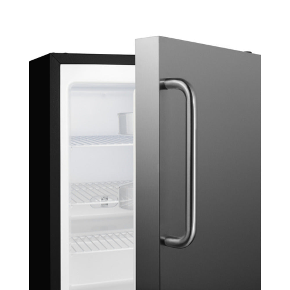 Summit Appliance ALFZ37 Series 21" Stainless Steel/Black Finish Built-In All-Freezer with Towel Bar Handle