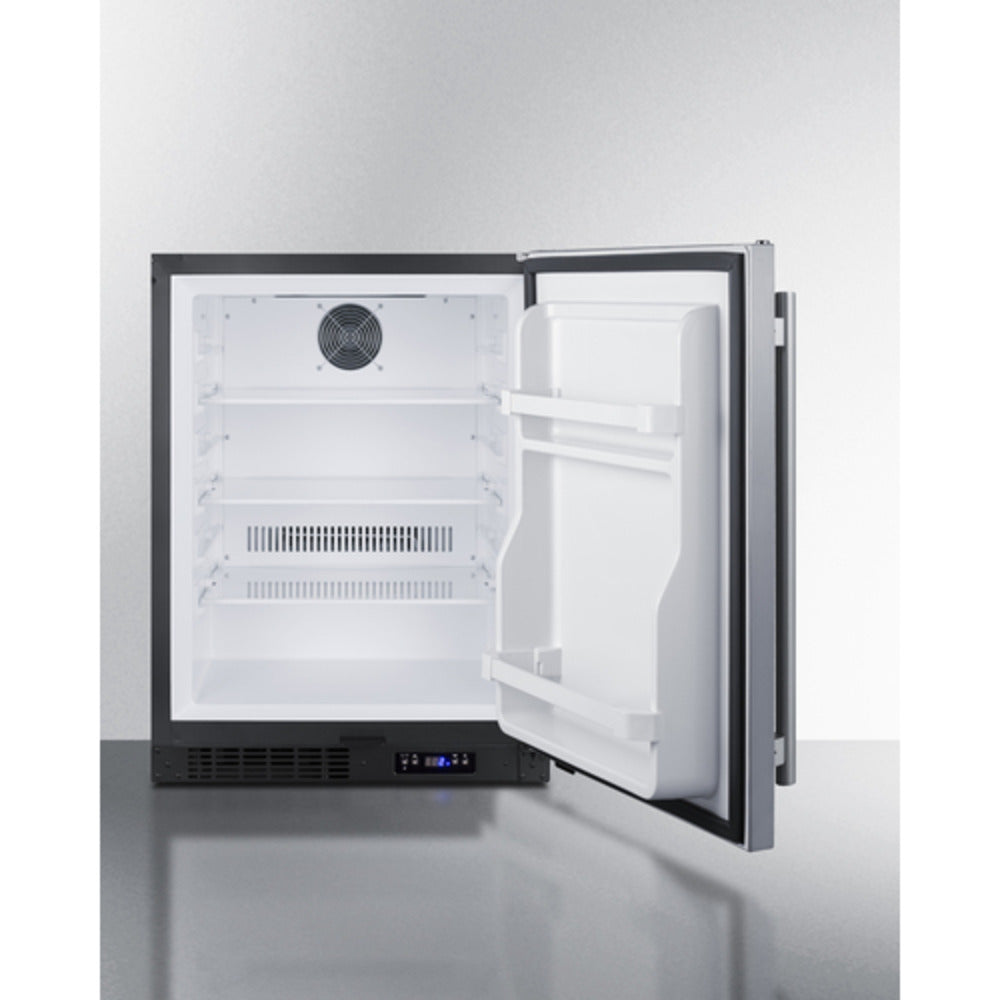 Summit Appliance ALFZ51 Series 24" Stainless Steel Finish Built-In All-Freezer with Stainless Steel Handle
