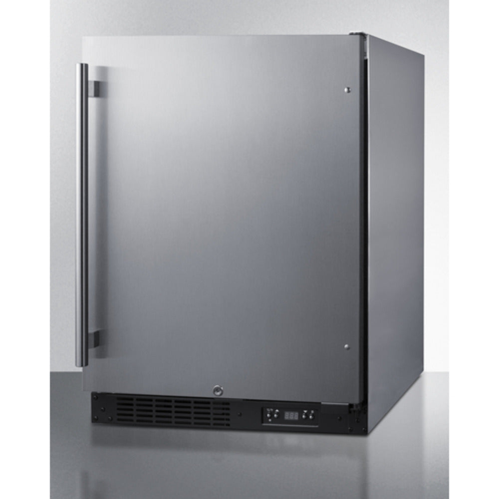 Summit Appliance ALFZ51 Series 24" Stainless Steel Finish Built-In All-Freezer with Stainless Steel Handle