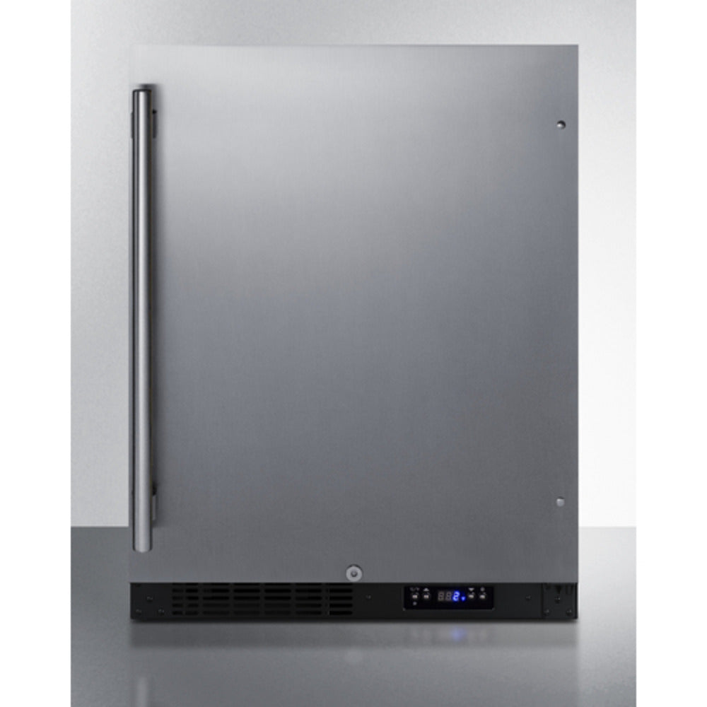 Summit Appliance ALFZ51 Series 24" Stainless Steel Finish Built-In All-Freezer with Stainless Steel Handle