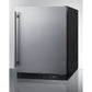 Summit Appliance ALFZ51 Series 24" Stainless Steel/Black Finish Built-In All-Freezer with Stainless Steel Handle