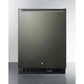 Summit Appliance ALFZ53 Series 24" Black Stainless Steel Finish Built-In All-Freezer with Brushed Stainless Steel Handle