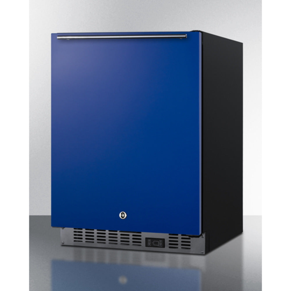Summit Appliance ALFZ53 Series 24" Blue/Black Finish Built-In All-Freezer with Brushed Stainless Steel Handle