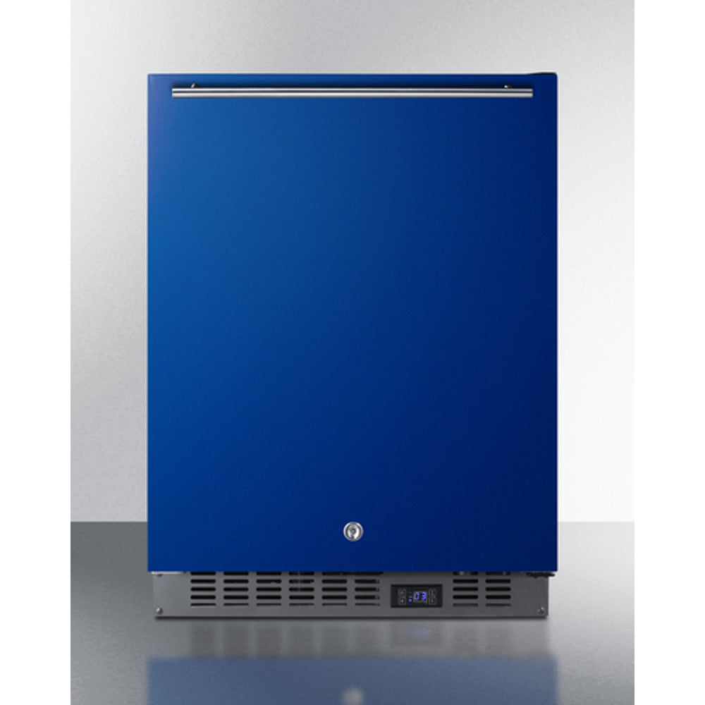 Summit Appliance ALFZ53 Series 24" Blue/Black Finish Built-In All-Freezer with Brushed Stainless Steel Handle