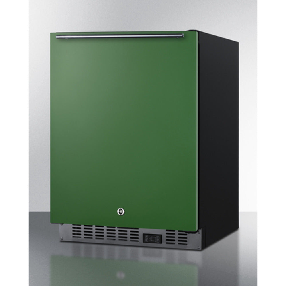 Summit Appliance ALFZ53 Series 24" Green/Black Finish Built-In All-Freezer with Brushed Stainless Steel Handle