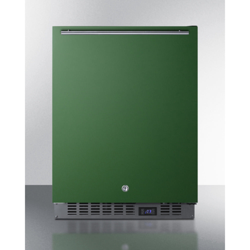 Summit Appliance ALFZ53 Series 24" Green/Black Finish Built-In All-Freezer with Brushed Stainless Steel Handle