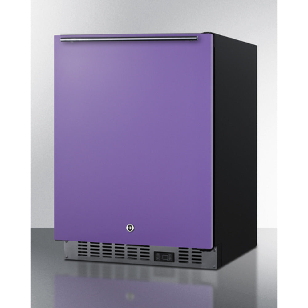 Summit Appliance ALFZ53 Series 24" Purple/Black Finish Built-In All-Freezer with Brushed Stainless Steel Handle