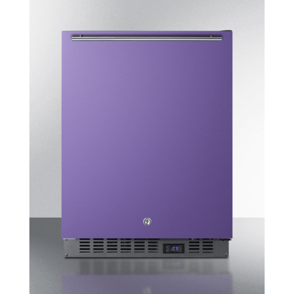 Summit Appliance ALFZ53 Series 24" Purple/Black Finish Built-In All-Freezer with Brushed Stainless Steel Handle