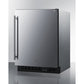 Summit Appliance ALFZ53 Series 24" Stainless Steel Finish Built-In All-Freezer with Chrome Handle