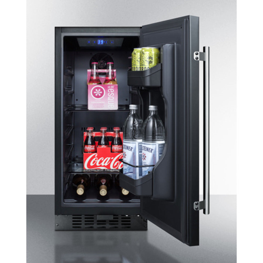 Summit Appliance ALR15 Series 15" Black Finish Built-In All-Refrigerator