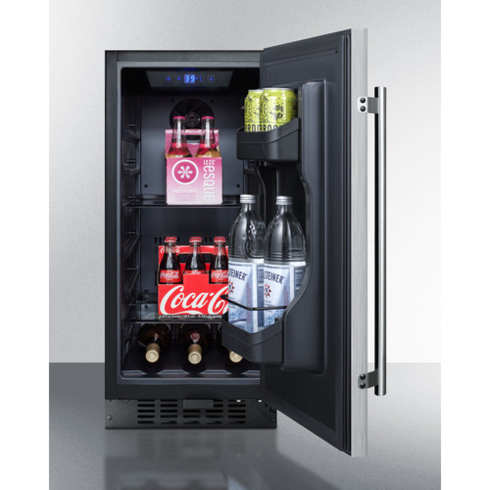 Summit Appliance ALR15 Series 15" Stainless Steel Finish Built-In All-Refrigerator