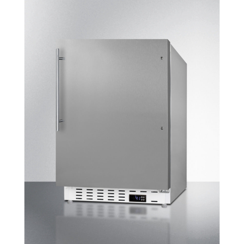 Summit Appliance ALR46 Series 21" Stainless Steel Finish Built-In All-Refrigerator with Brushed Stainless Steel Handle