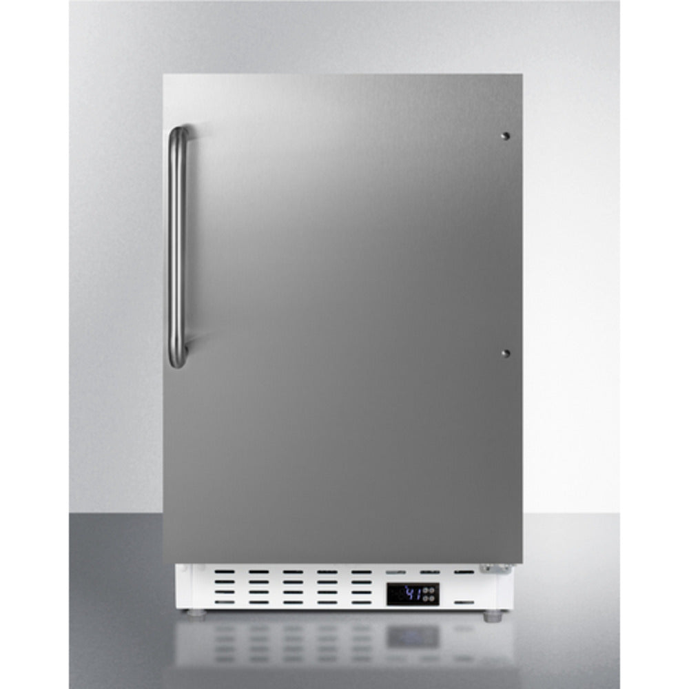 Summit Appliance ALR46 Series 21" Stainless Steel Finish Built-In All-Refrigerator with Towel Bar Handle