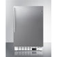 Summit Appliance ALR46 Series 21" Stainless Steel/White Finish Built-In All-Refrigerator with Brushed Stainless Steel Handle