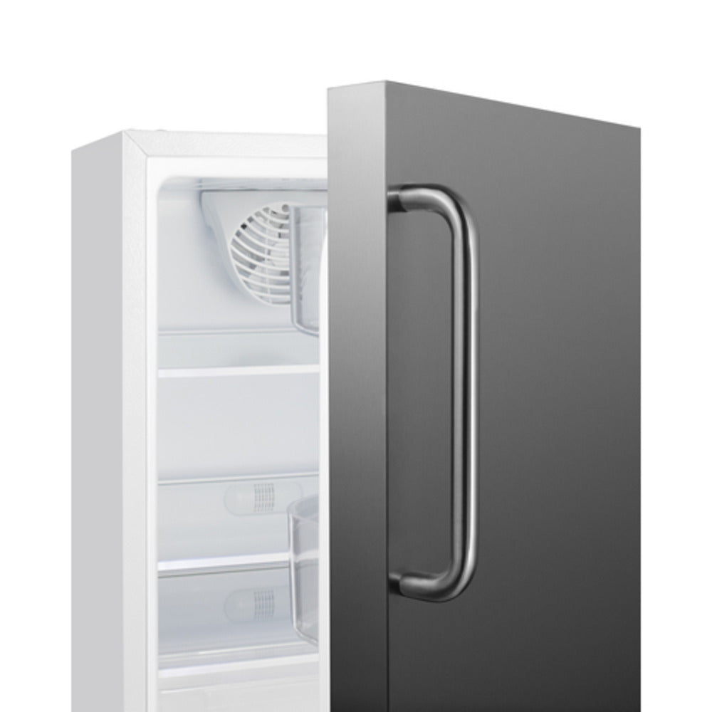 Summit Appliance ALR46 Series 21" Stainless Steel/White Finish Built-In All-Refrigerator with Towel Bar Handle