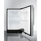 Summit Appliance ALR47 Series 21" Stainless Steel Finish Built-In All-Refrigerator with Brushed Stainless Steel Handle