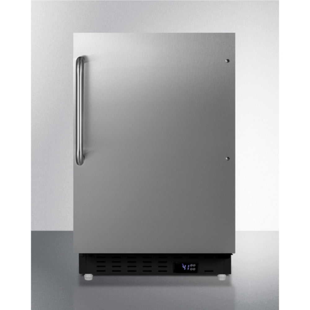 Summit Appliance ALR47 Series 21" Stainless Steel Finish Built-In All-Refrigerator with Towel Bar Handle