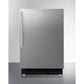Summit Appliance ALR47 Series 21" Stainless Steel/Black Finish Built-In All-Refrigerator with Brushed Stainless Steel Handle