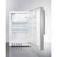 Summit Appliance ALRF48 Series 21" Stainless Steel Finish Built-In Refrigerator-Freezer with Brushed Stainless Steel Handle