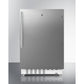 Summit Appliance ALRF48 Series 21" Stainless Steel Finish Built-In Refrigerator-Freezer with Brushed Stainless Steel Handle
