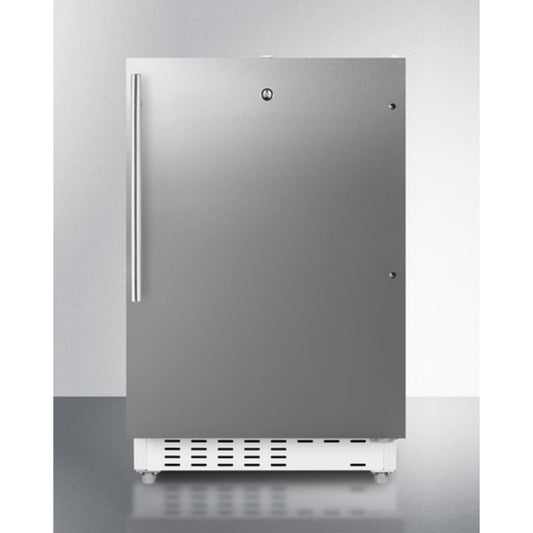 Summit Appliance ALRF48 Series 21" Stainless Steel Finish Built-In Refrigerator-Freezer with Brushed Stainless Steel Handle