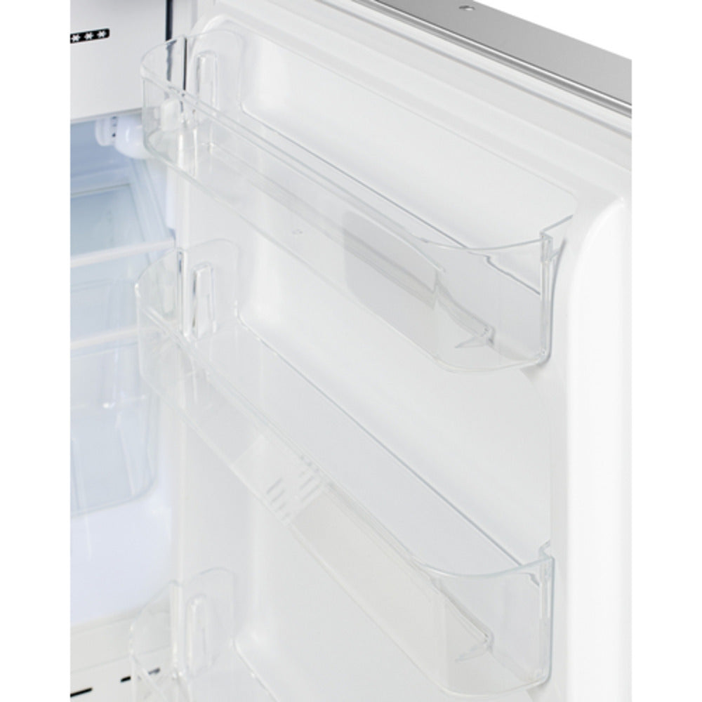 Summit Appliance ALRF48 Series 21" Stainless Steel Finish Built-In Refrigerator-Freezer with Towel Bar Handle